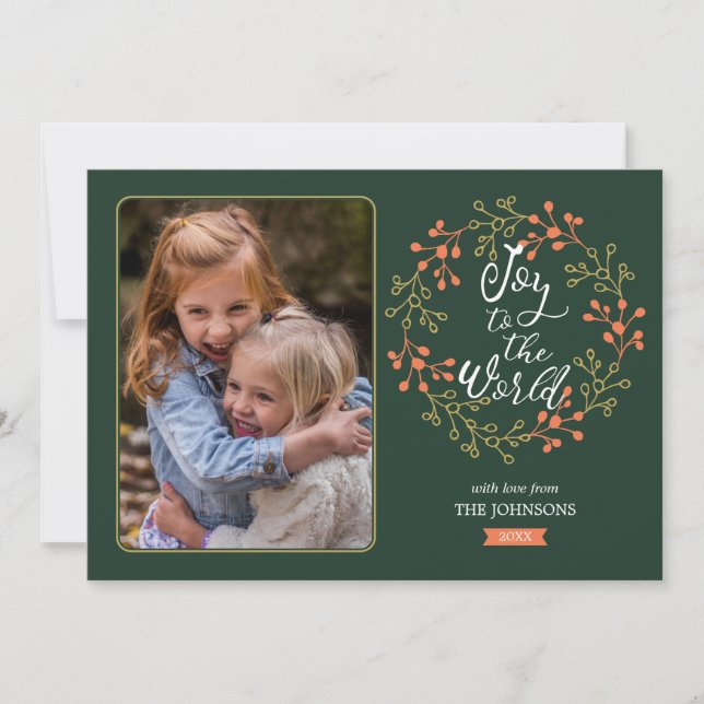 Cartão De Festividades Alegria ao mundo das férias de caligrafia moderna (Frente)