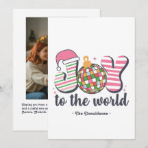 "Alegria ao Mundo" Foto de Bola de Discoteca Retro