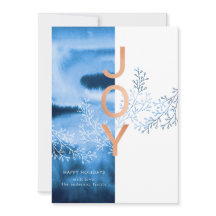 Alegria azul moderna do Natal da aguarela