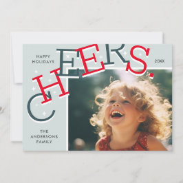 Cartão De Festividades ALEGRIA COLORIDA! Férias Simples Foto Natal