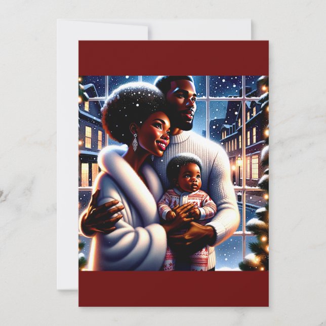 Cartão De Festividades Alegria de Férias: Um Natal de Família Jovem Compr (Frente)