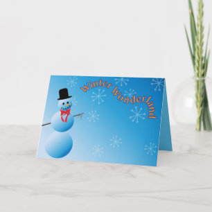 Cartão De Festividades Alegria de Inverno do Homem de Neve da Temporada