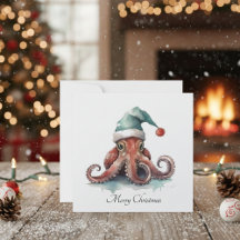 Alegria de Natal de Octopus, personalizada