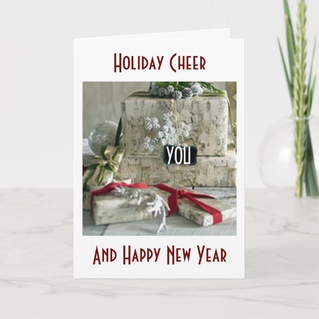 CARTÃO DE FESTIVIDADES ALEGRIA DE NATAL/FELIZ ANO NOVO-PRESENTES À VONTAD (Frente)