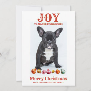 Cartão De Festividades Alegria de Natal Personalizada para Cães para os d