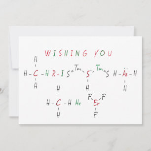 Cartão De Festividades Alegria de Natal Química Professor de Ciências Fér