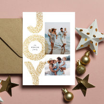Alegria dois foto Natal dourado falso speckle mode