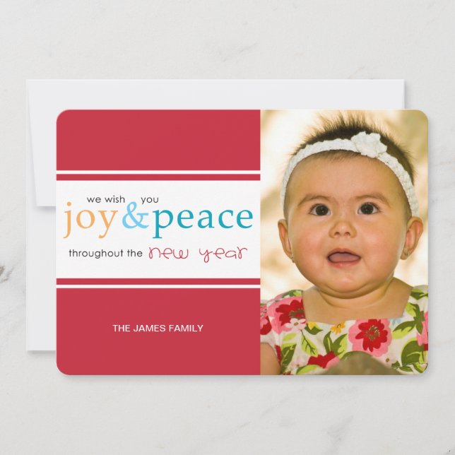 Cartão De Festividades alegria e paz (Frente)