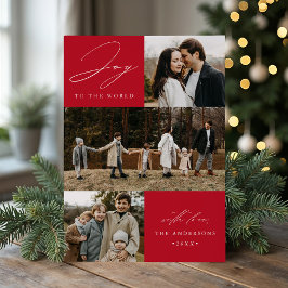 Cartão De Festividades Alegria Moderna ao Mundo Vermelho 4 Foto