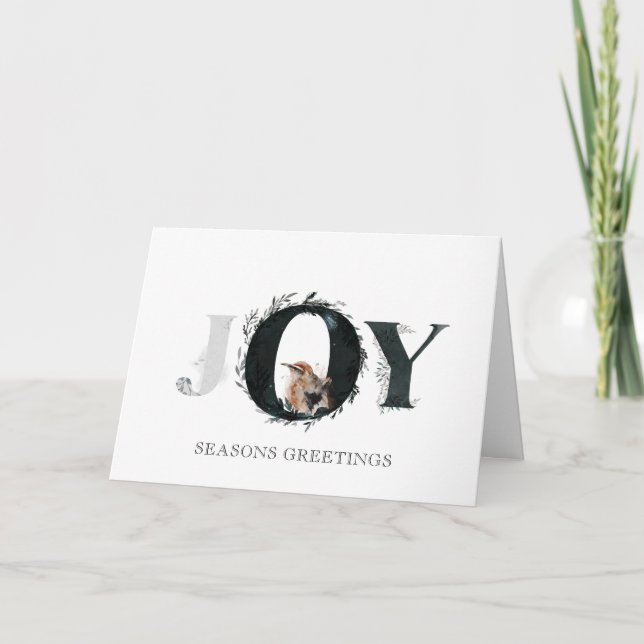 Cartão De Festividades Alegria Natalina Etérea Saudações de Natal (Frente)