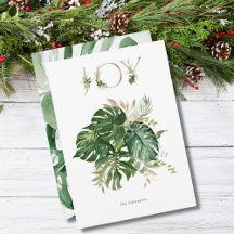Alegria no Natal Folhas de Palmeira Tropicais Verd