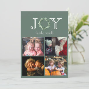 Cartão De Festividades Alegria para o Mundo 4 Fotos Personalizadas