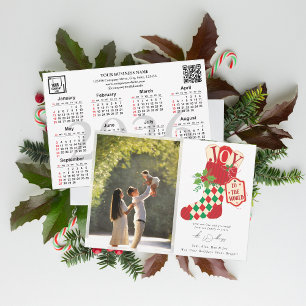 Cartão De Festividades Alegría para o Mundo Calendário de Fotos de Natal 