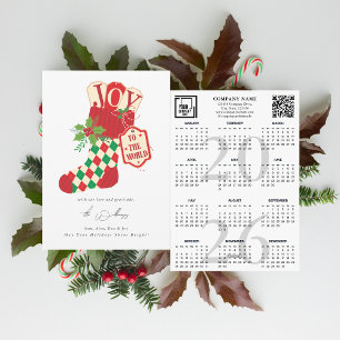 Cartão De Festividades Alegría para o Mundo Calendário Rústico de Natal 2