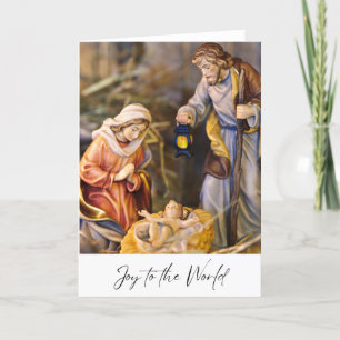 Cartão De Festividades Alegria para o Mundo Cena de Natal de Jesus José M