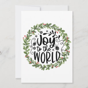 Cartão De Festividades Alegria para o Mundo de Aquarela em Coroa