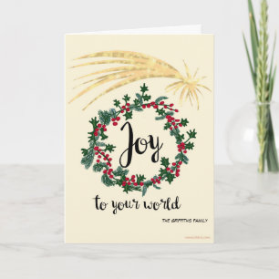 Cartão De Festividades Alegria para o seu mundo. Personalizável