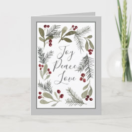Cartão De Festividades Alegria Paz Amor Natal Moderno País