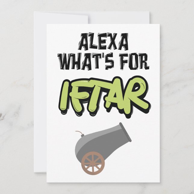 Cartão De Festividades Alexa O que é para Iftar Ramadan Meme Divertido  (Frente)