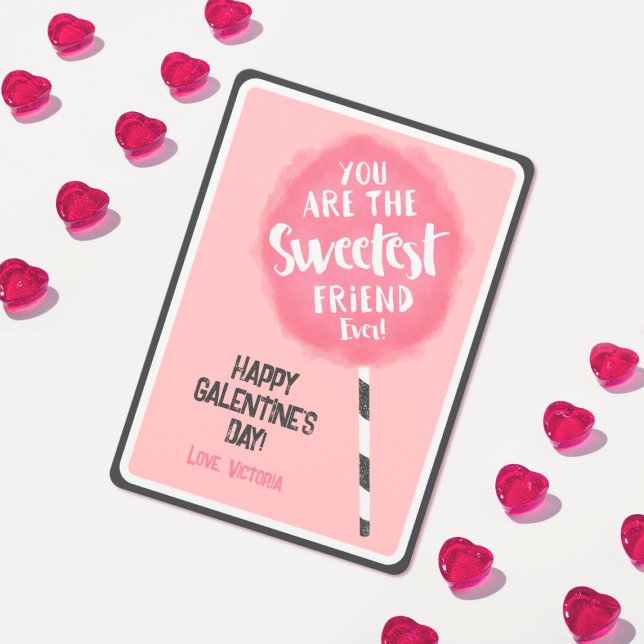 Cartão De Festividades Algodão Doce Amigo Doce Galentine's Dia dos Namora (Criador carregado)