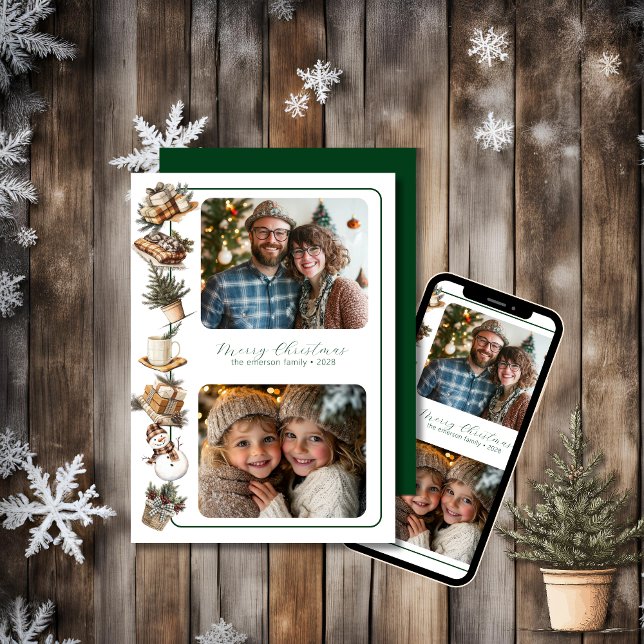 Cartão De Festividades Algodão - Duas Foto (Tonelada Verde) (Criador carregado)