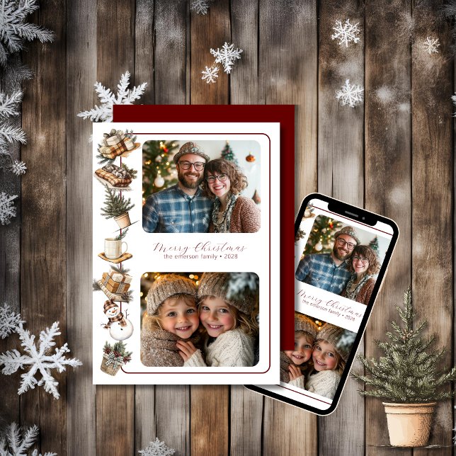 Cartão De Festividades Algodão - Duas Foto (Tonelada Vermelha) (Criador carregado)