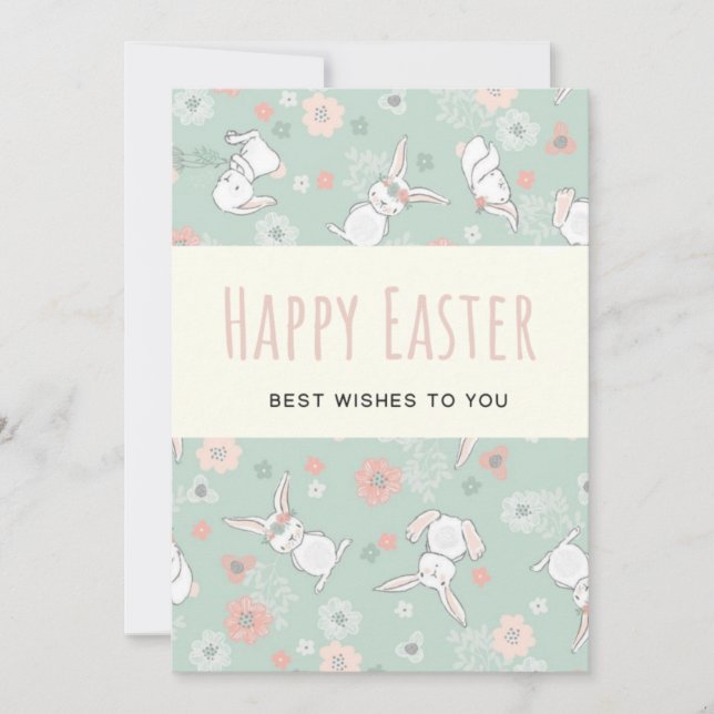 Cartão De Festividades Algum Coelhinho Ama Você Letreiro Foto Feliz Pásco (Frente)