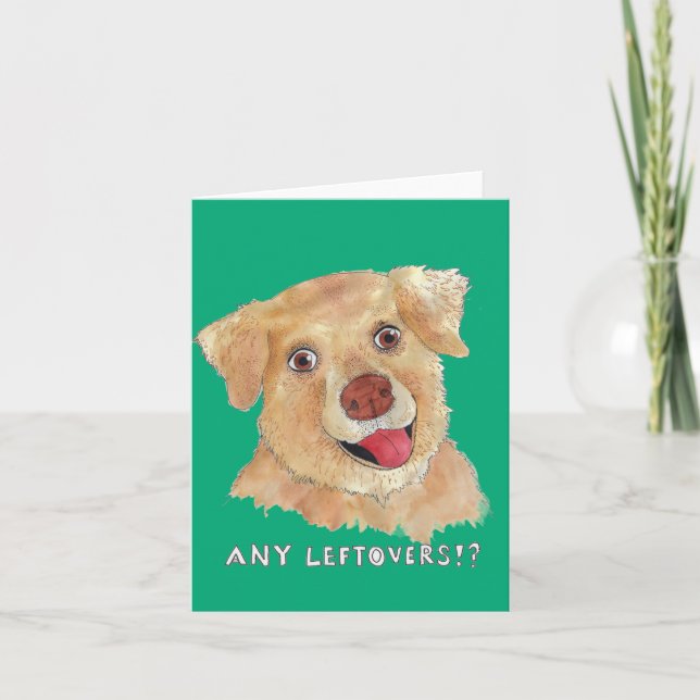 Cartão De Festividades Algum Restinho?! Golden Retriever  (Frente)