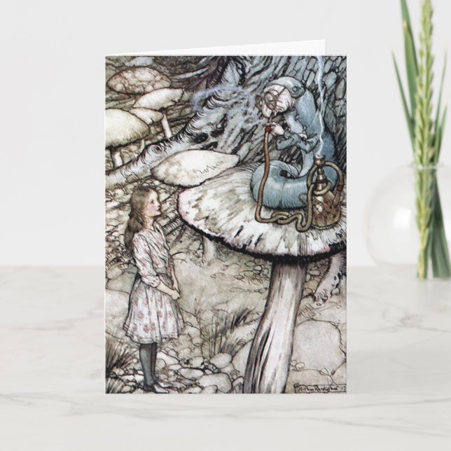 Cartão De Festividades Alice in Wonderland - Advice From a Caterpillar (Frente)