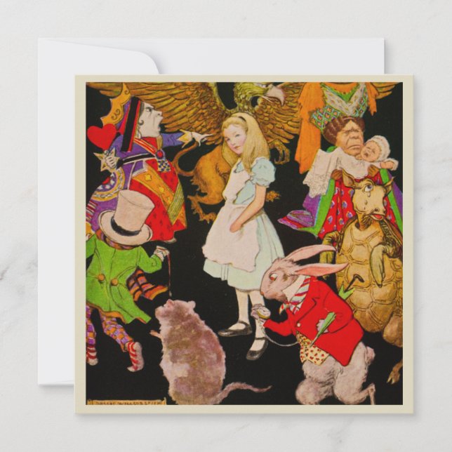 Cartão De Festividades Alice No País Das Maravilhas (Frente)