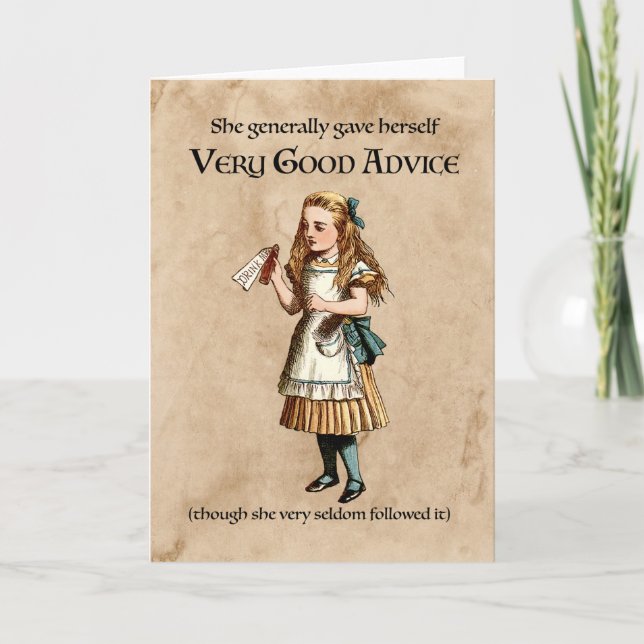 Cartão De Festividades Alice no País das Maravilhas (Frente)