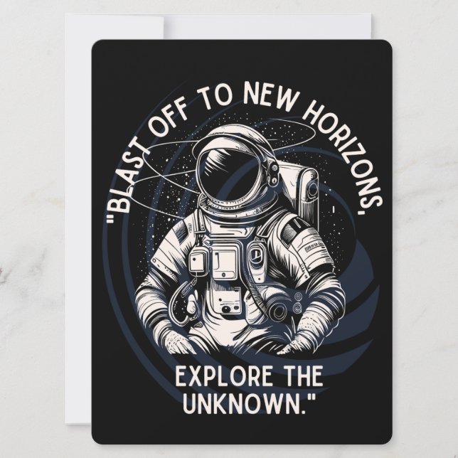 CARTÃO DE FESTIVIDADES ALIEN ,UNIVERSO, FOGUETE, PLANETA E ASTRONAUTAS (Frente)