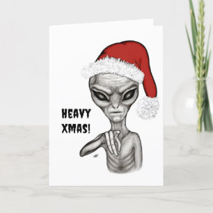 Cartão De Festividades Alienígena ruim, Natal pesado!