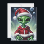 Cartão De Festividades Alienígena Santa Claus<br><div class="desc">Pai Natal Alienígena bonito. Wombo</div>