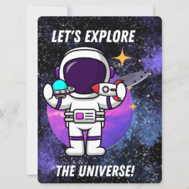 CARTÃO DE FESTIVIDADES ALIENÍGENA, UNIVERSO, ESPAÇONAVE, PLANETA E ASTRON