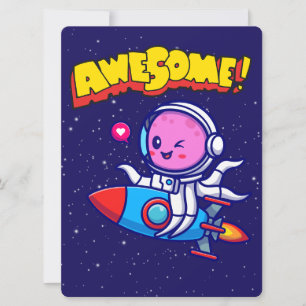 CARTÃO DE FESTIVIDADES ALIENÍGENA, UNIVERSO, ESPACONAVE, PLANETA E ASTRON