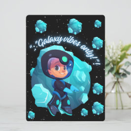 CARTÃO DE FESTIVIDADES ALIENÍGENA, UNIVERSO, FOGUETE, PLANETA E ASTRONAUT