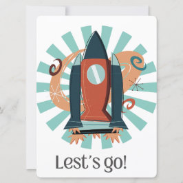 CARTÃO DE FESTIVIDADES ALIENÍGENA, UNIVERSO, NAVE ESPACIAL, PLANETA E AST