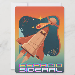 CARTÃO DE FESTIVIDADES ALIENÍGENA, UNIVERSO, ROCKETSHIP, PLANETA E ASTRON