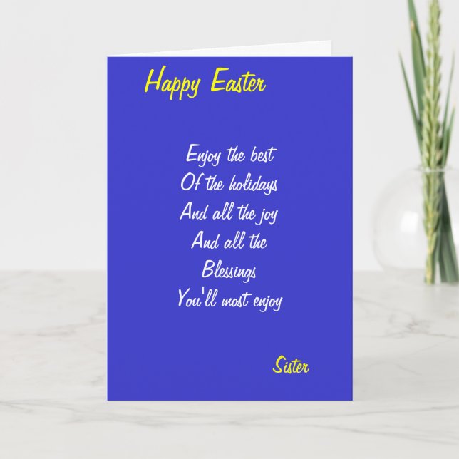 Cartão De Festividades All blessings-sister easter cards (Frente)
