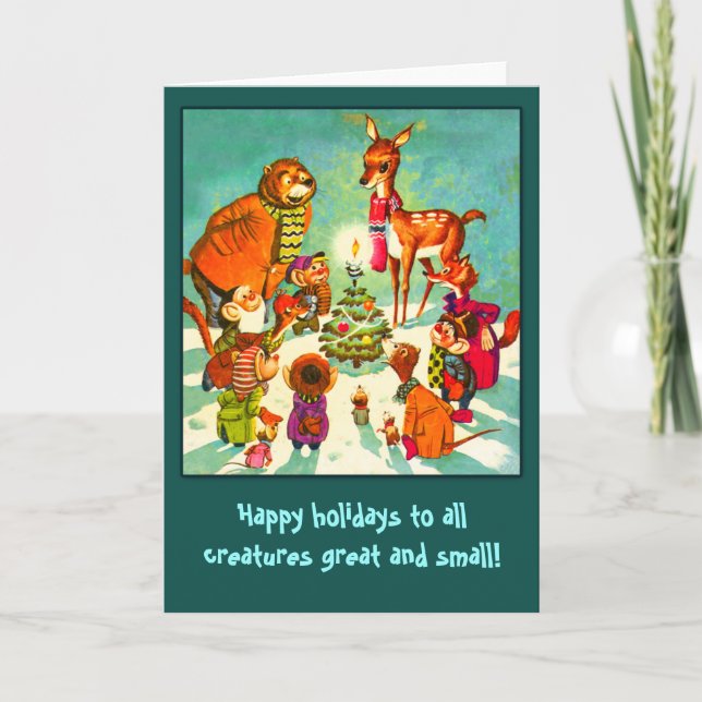 Cartão De Festividades All Creatures Great and Small Holiday Cards (Frente)