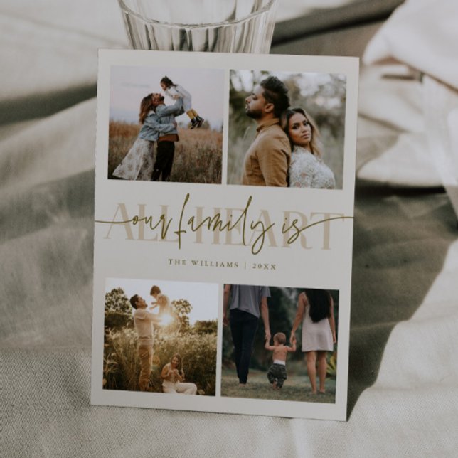 Cartão De Festividades All Heart Cream Multi Photo Valentines Day  (Criador carregado)