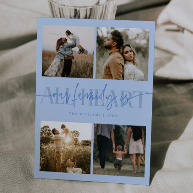 Cartão De Festividades All Heart Icy Blue Photo Valentines Day  (Criador carregado)