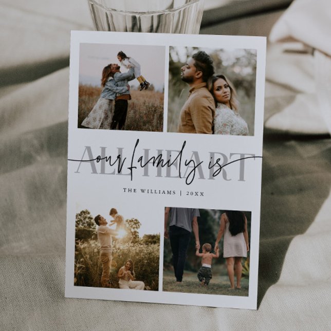 Cartão De Festividades All Heart White Multi Photo Valentines Day  (Criador carregado)