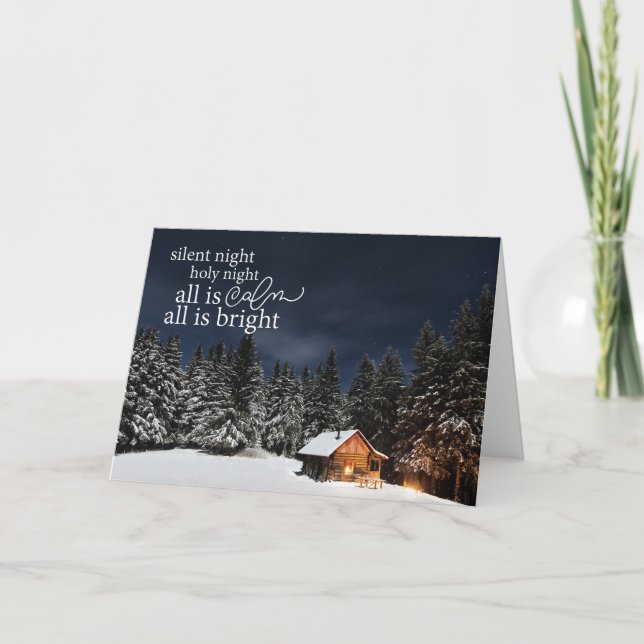 Cartão De Festividades All is Calm All is Bright Christmas Card (Frente)