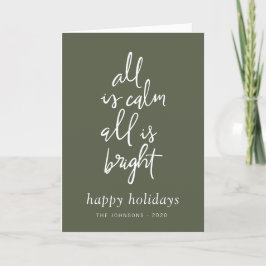 Cartão De Festividades All is Calm All is Bright Modern Christmas Tree