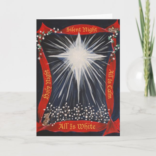 Cartão De Festividades All is White Cotton Field Christmas Card (Frente)