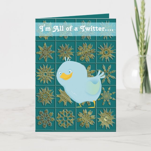 Cartão De Festividades All of a Twitter Christmas Card. (Frente)