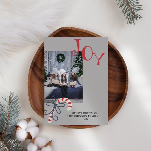 Cartão De Festividades Allegria Cane de Açúcar Moderno Adicione sua Própr (Criador carregado)