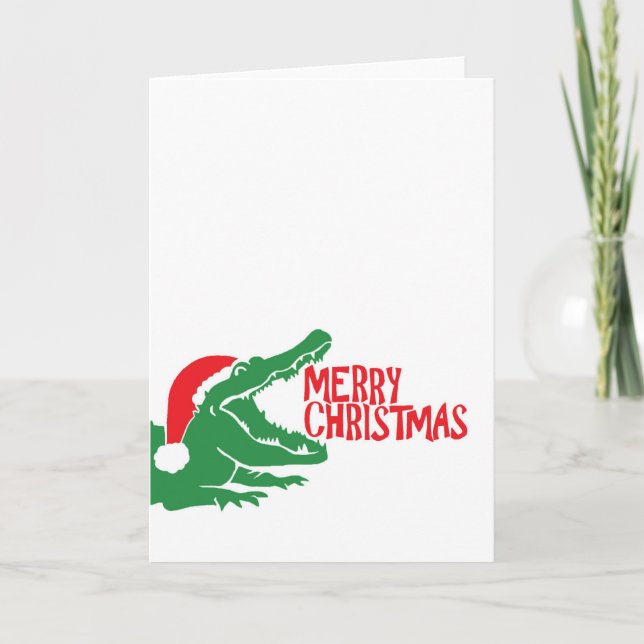 Cartão De Festividades Alligator christmas greeting card (Frente)